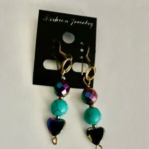 Handcrafted metal stone danglers